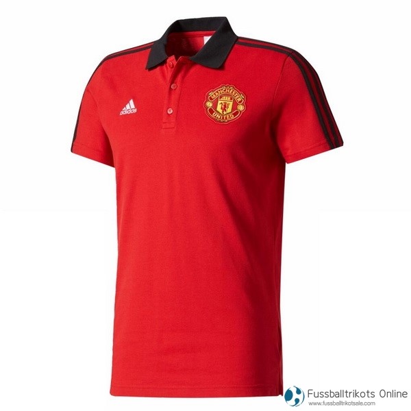 Manchester United Polo 2017-18 Rote Schwarz Fussballtrikots Günstig